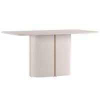 Mesa De Jantar 6 Lugares Retangular Tampo Vidro Verbena N01 Off White - Lyam Decor - 2