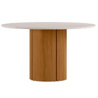 Mesa De Jantar 6 Lugares Redonda 135cm Verbena N01 Ypê Off White - Lyam Decor - 1