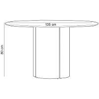 Mesa De Jantar 6 Lugares Redonda 135cm Verbena N01 Ypê Off White - Lyam Decor - 4