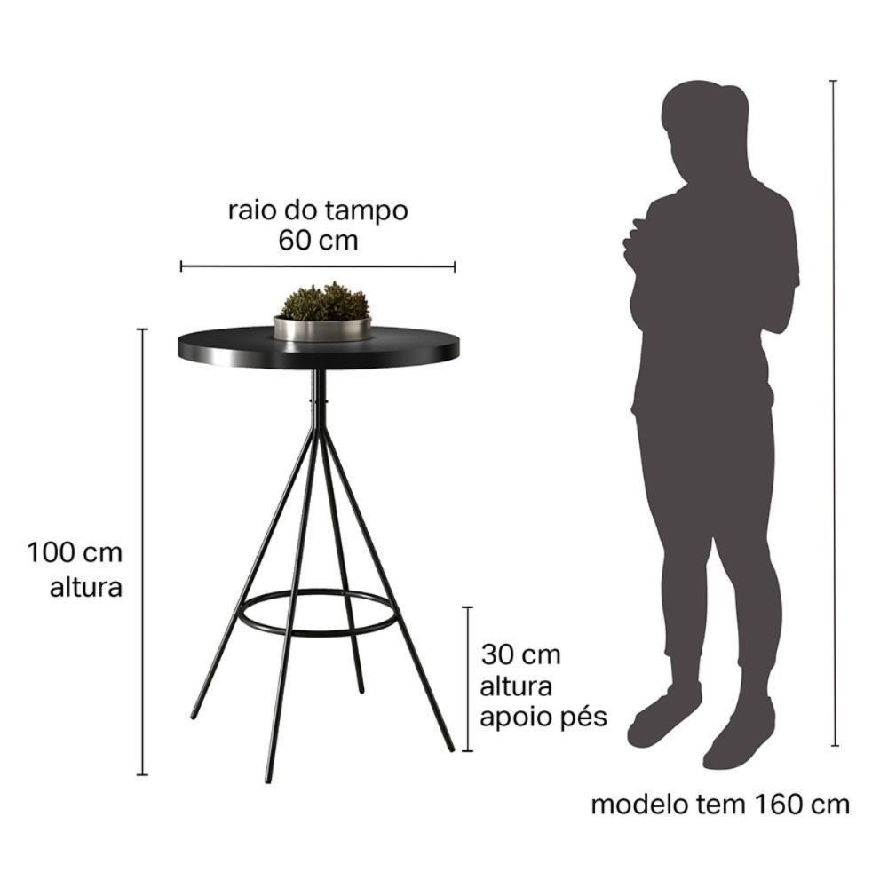 Kit Mesa Com 2 Banquetas Grecia Preto - 3