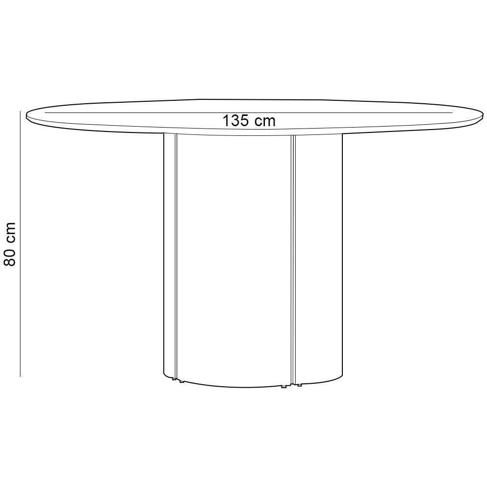 Mesa De Jantar 6 Lugares Redonda 135cm Verbena N01 Off White - Lyam Decor - 4