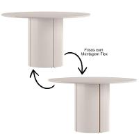 Mesa De Jantar 6 Lugares Redonda 135cm Verbena N01 Off White - Lyam Decor - 2