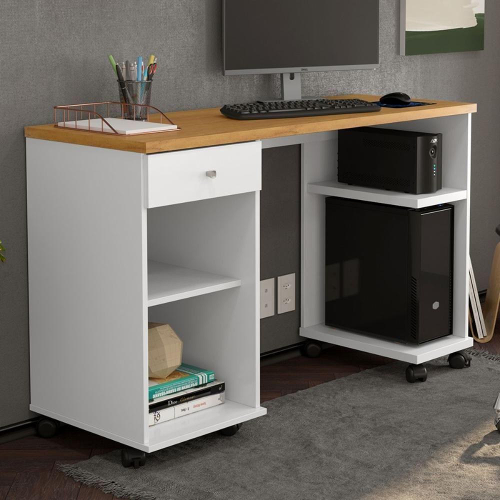 Mesa Computador 1 Gaveta Mari Branco Cinamomo - 2