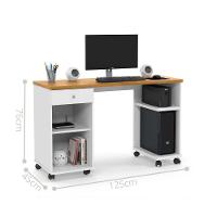 Mesa Computador 1 Gaveta Mari Branco Cinamomo - 3