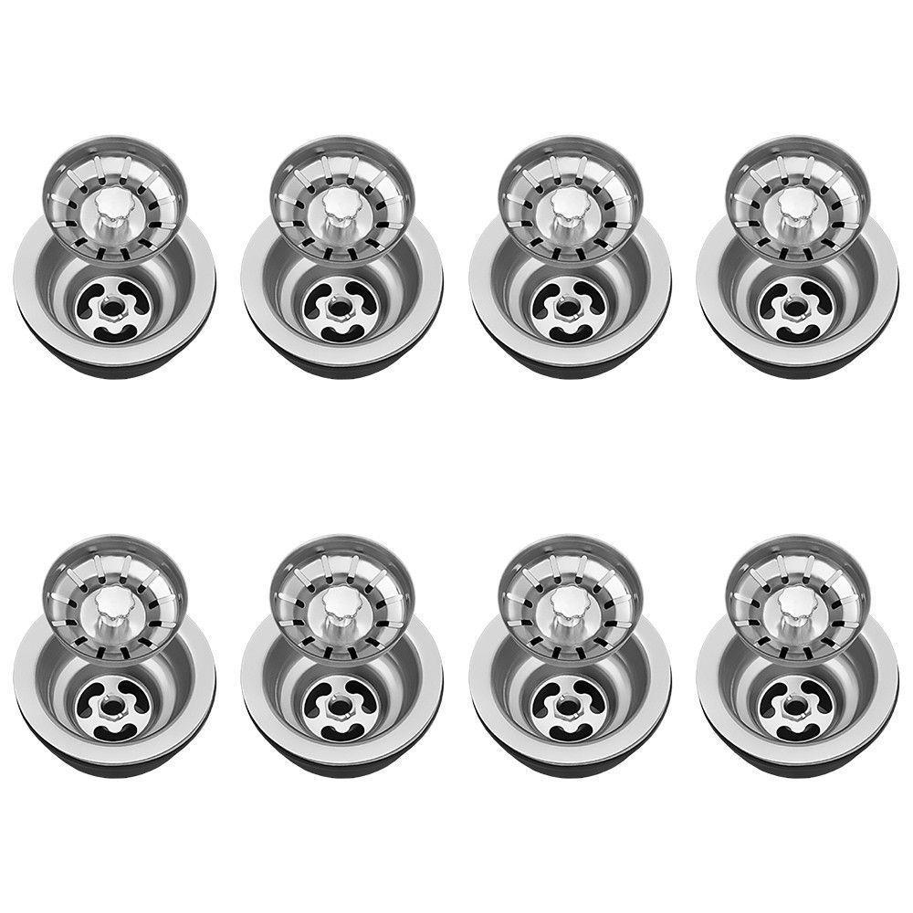 Válvula Para Pia Kit 8 Aço Inox 3.1/2 G01 Cromado - Mpozenato - 1