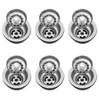 Válvula Para Pia Kit 6 Aço Inox 3.1/2 G01 Cromado - Mpozenato - 1