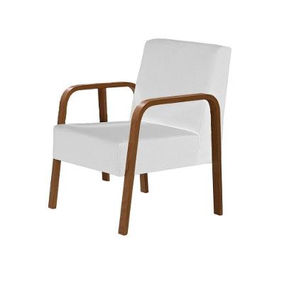 Poltrona Decorativa Jade 1 Lugar Courino Branco D Salla