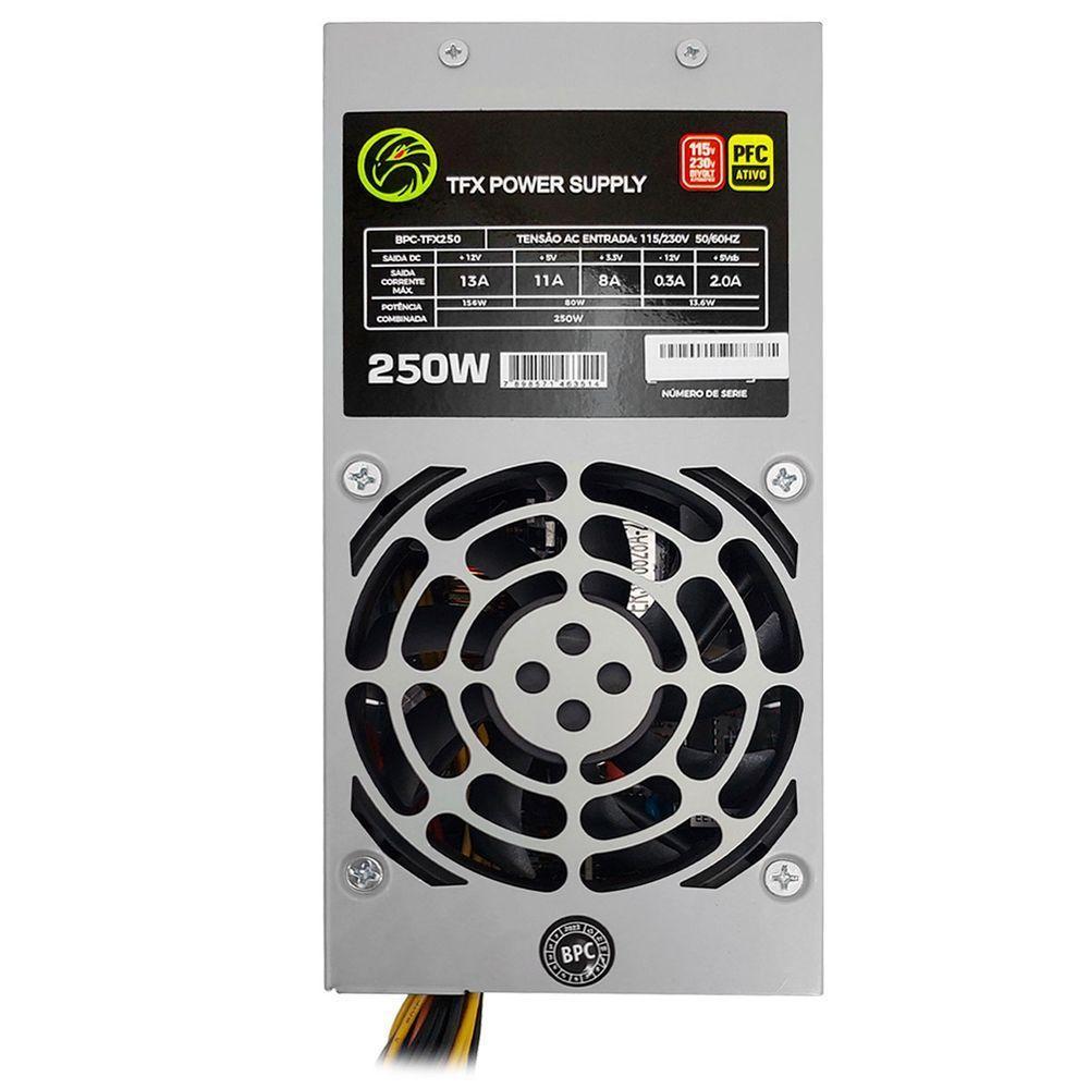 Fonte 250w Tfx Slim Brazil Pc, Bivolt Automático, Oem - Bpc-tfx250-pfc - 4