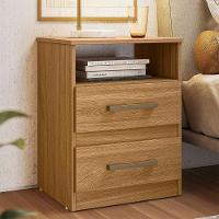 Mesa De Cabeceira Para Quarto 2 Gavetas Kit 2 Ares M07 Freijó - Mpozenato