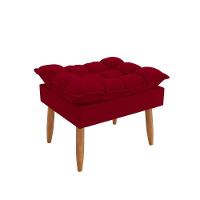 Puff Luxo Decorativo Estilo Versátil Sala Escritório Lounges Vermelho - 1
