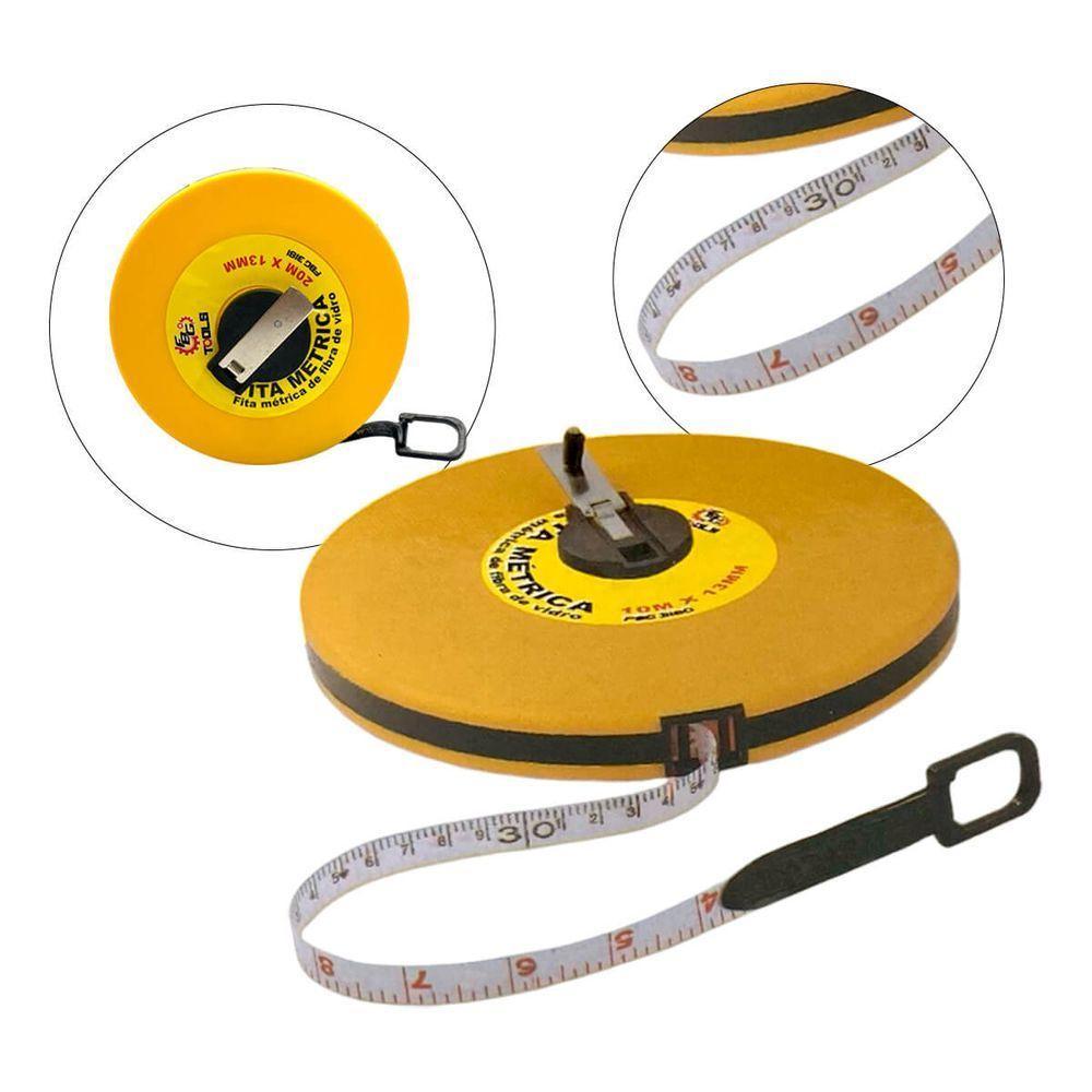 Trena Fita Métrica 20m X 13mm Ideal Para Construção E Uso Doméstico - 2