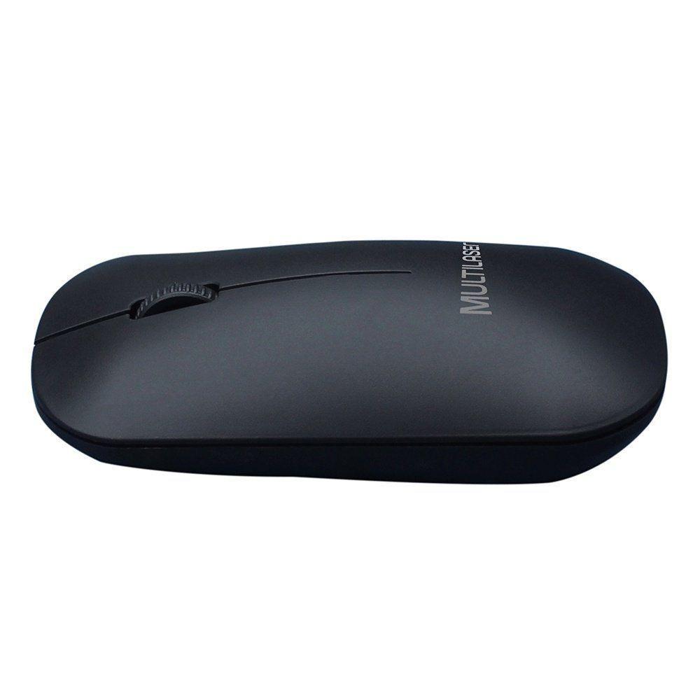 Mouse Usb S/ Fio Multilaser Slim Preto - 1