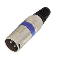 Conector Cannon Macho Jack Azul Corpo Metalico - 1