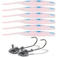 Isca Soft Bait Maruri W182 6 Unid + 2 Anzol Jig Head W182 Cor 09 - 1