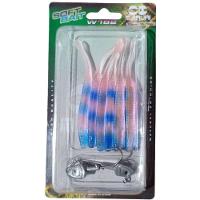 Isca Soft Bait Maruri W182 6 Unid + 2 Anzol Jig Head W182 Cor 09 - 3