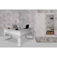 Escritório Completo 1 Mesa De Canto Para Escritório Me4145 + 1 Estante Me4150 + 1 Armário Me4151 3 Peças Branco - 1