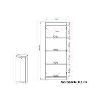 Escritório Completo 1 Mesa De Canto Para Escritório Me4145 + 1 Estante Me4150 + 1 Armário Me4151 3 Peças Branco - 5