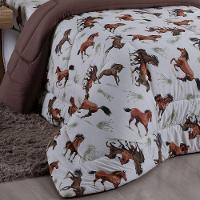 Edredom Fantasy Solteiro 01 Peça Infantil Tecido Malha 100% Algodão Macio Dupla Face - Cavalo Marrom - 2