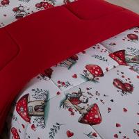 Edredom Fantasy Solteiro 01 Peça Infantil Tecido Malha 100% Algodão Macio Dupla Face - Joaninha Vermelho - 3