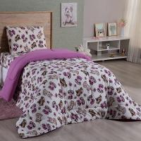 Edredom Fantasy Solteiro 01 Peça Infantil Tecido Malha 100% Algodão Macio Dupla Face - Dogs Lilás - 1