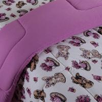 Edredom Fantasy Solteiro 01 Peça Infantil Tecido Malha 100% Algodão Macio Dupla Face - Dogs Lilás - 3