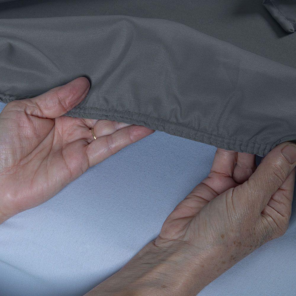 Jogo De Lençol Bariloche Queen 4 Peças Micro Percal 400 Fios Ponto Palito Liso - Cinza - 3