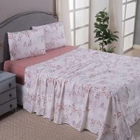 Jogo De Lençol Mabele Queen 4 Peças Micro Percal 400 Fios Estampado Floral - Rose - 2