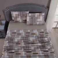 Jogo De Lençol Mabele Queen 4 Peças Micro Percal 400 Fios Estampado - Geométrico Avelã - 2