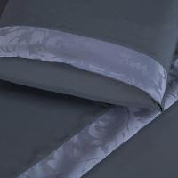 Jogo De Lençol Zurique Casal 4 Peças Micro Percal 400 Fios Friso Decorativo - Cinza - 2