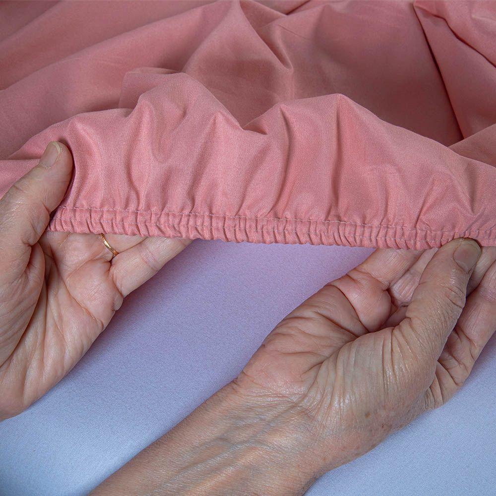 Jogo De Lençol Bariloche Queen 4 Peças Micro Percal 400 Fios Ponto Palito Liso - Rose - 3