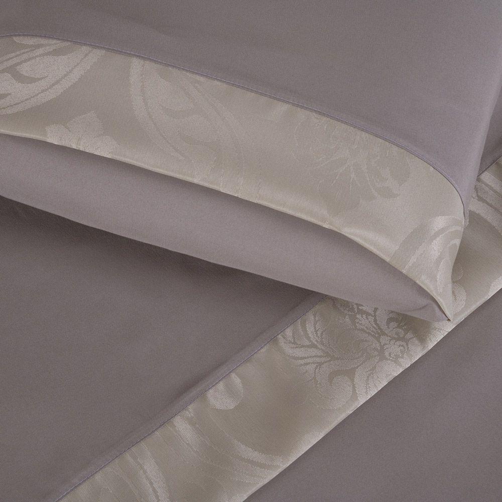 Jogo De Lençol Zurique Casal 4 Peças Micro Percal 400 Fios Friso Decorativo - Bege - 2