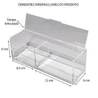 Porta Cotonete Algodão Organizador Acrílico 4mm Com Tampa Higiene Banheiro Cosméticos Transparente - 4