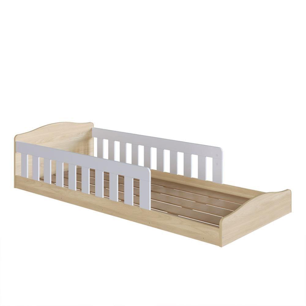 Cama Com Colchão Gazin Solteiro Montessoriana Encanto Completa Móveis Carvalho Branco - 5