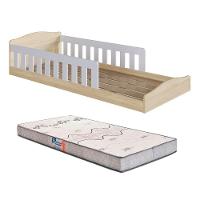 Cama Com Colchão Gazin Solteiro Montessoriana Encanto Completa Móveis Carvalho Branco - 1