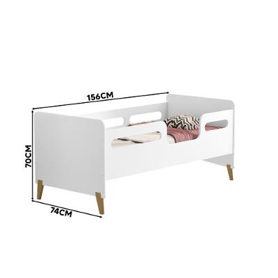 Mini Cama Com Colchão Infantil Grades De Proteção Cecilia Vj Móveis Branco
