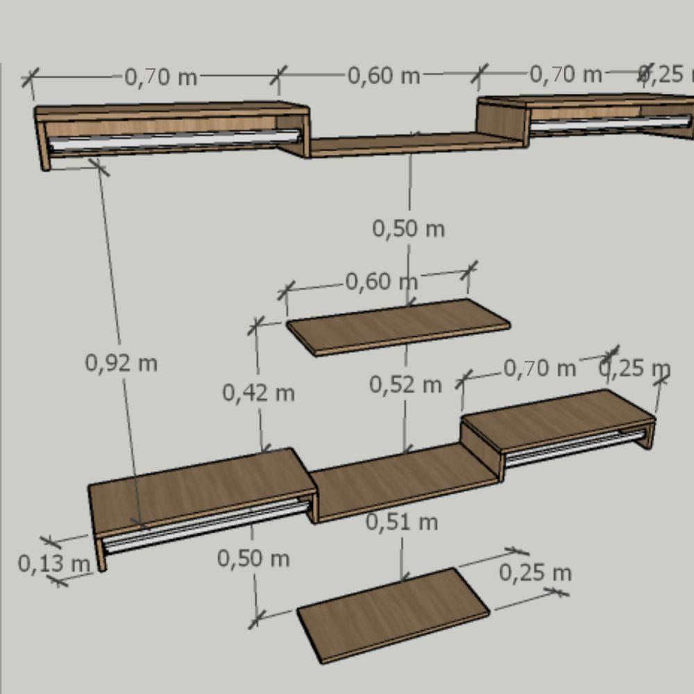 Kit Closet Com Cabideiros E Prateleiras Amadeirado Organização Moderna Para Seu Quarto - 8