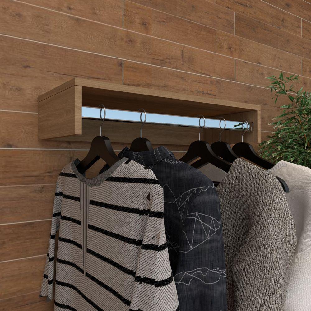 Kit 3 Cabideiros De Parede Suspenso 70x25x11,5 Amadeirado - 3