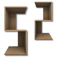 Kit 2 Mesa De Cabeceira Multiuso Nicho Em S 30x30x65cm Madeirado - 1