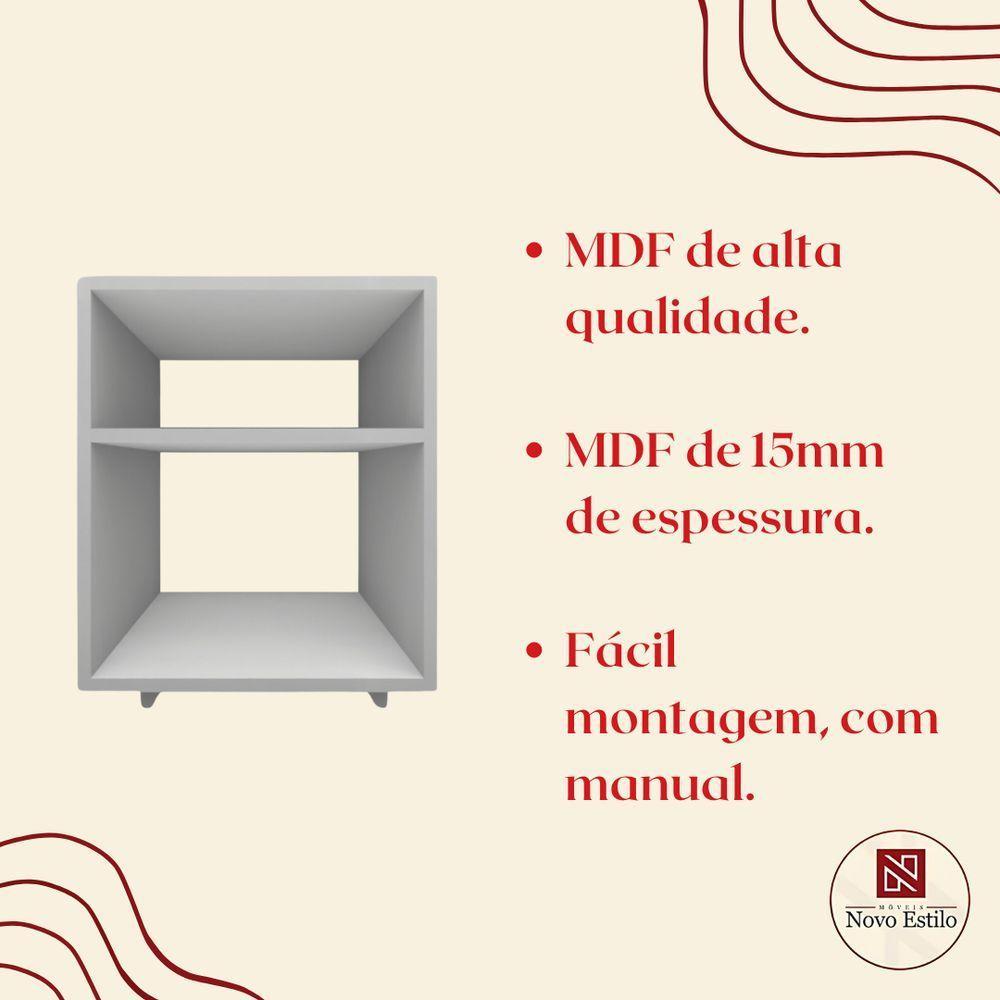 Kit 2 Mesa Cabeceira Nicho Quarto 39x50x37 Branco - 6