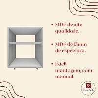 Kit 2 Mesa Cabeceira Nicho Quarto 39x50x37 Branco - 6