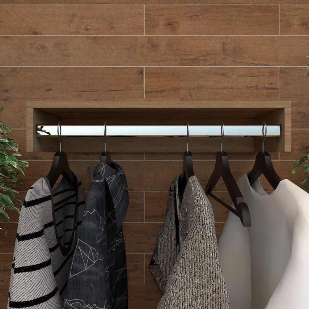 Kit 2 Cabideiro De Parede Suspenso 80x25x11,5 Amadeirado - 3