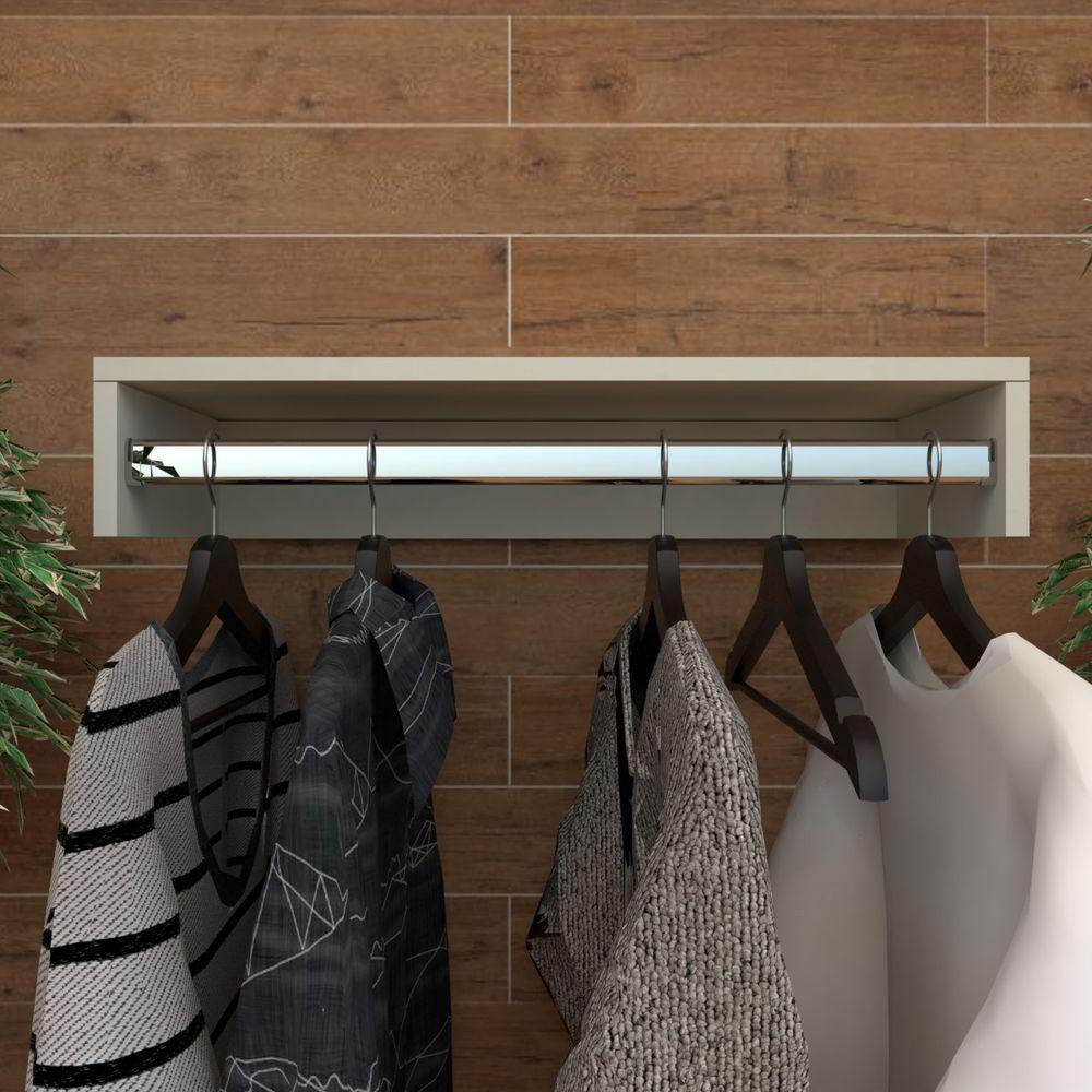 Kit 3 Cabideiros De Parede Suspenso 70x25x11,5 Branco - 2