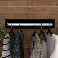 Kit 2 Cabideiro De Parede Suspenso 80x25x11,5 Preto - 3