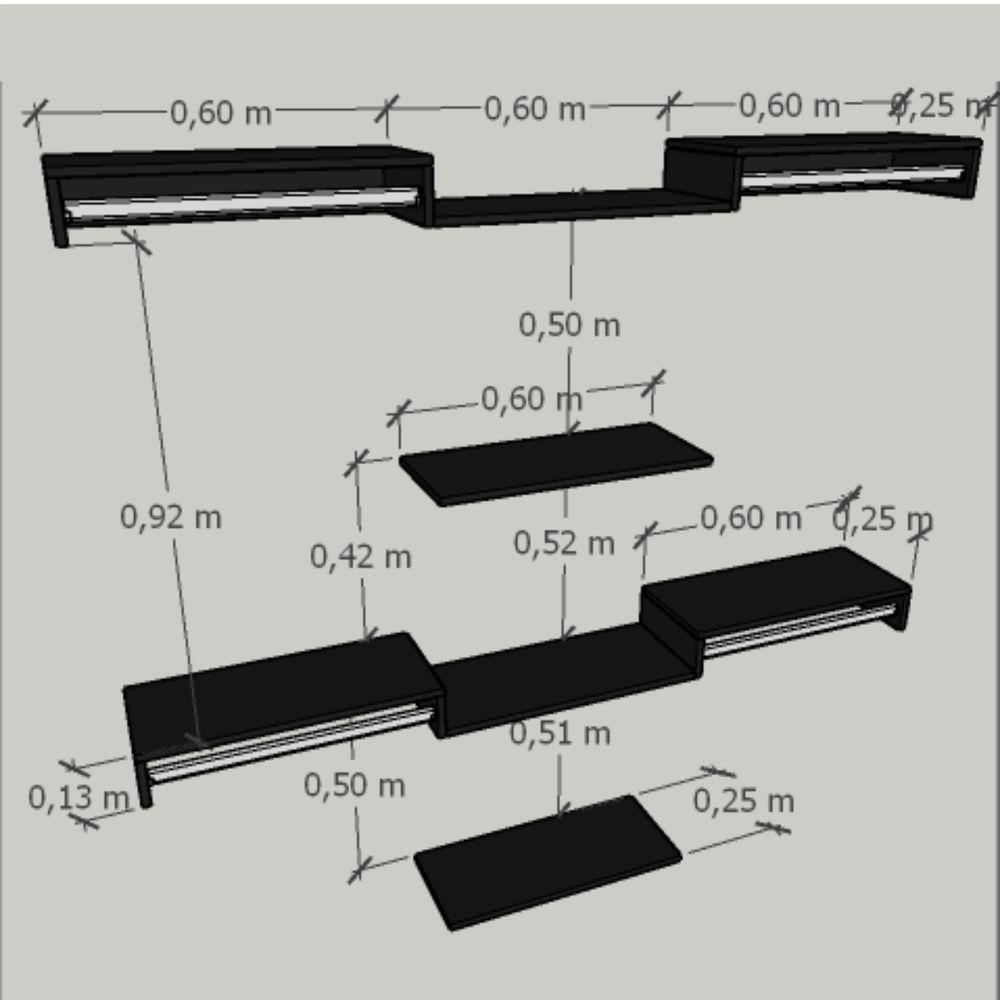 Kit Closet Com Cabideiros E Prateleiras Preto Organização Moderna Para Seu Quarto - 4