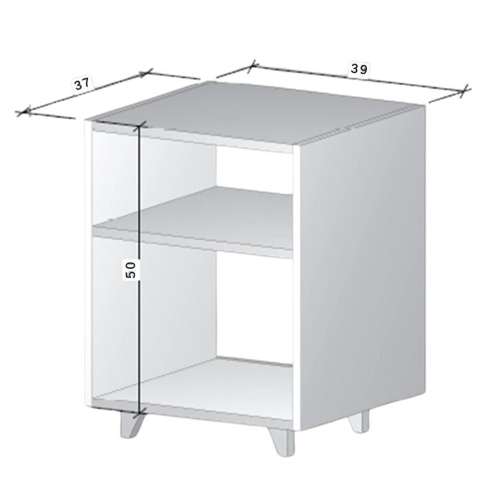 Kit 2 Mesa Cabeceira Nicho Quarto 39x50x37 Preto - 7