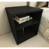 Kit 2 Mesa Cabeceira Nicho Quarto 39x50x37 Preto - 2