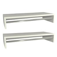 Kit 2 Cabideiros De Parede Suspenso 70x25x13,5 Branco - 1