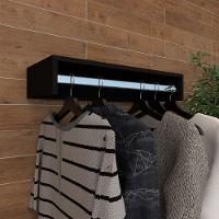 Kit 3 Cabideiro De Parede Suspenso 80x25x11,5 Preto