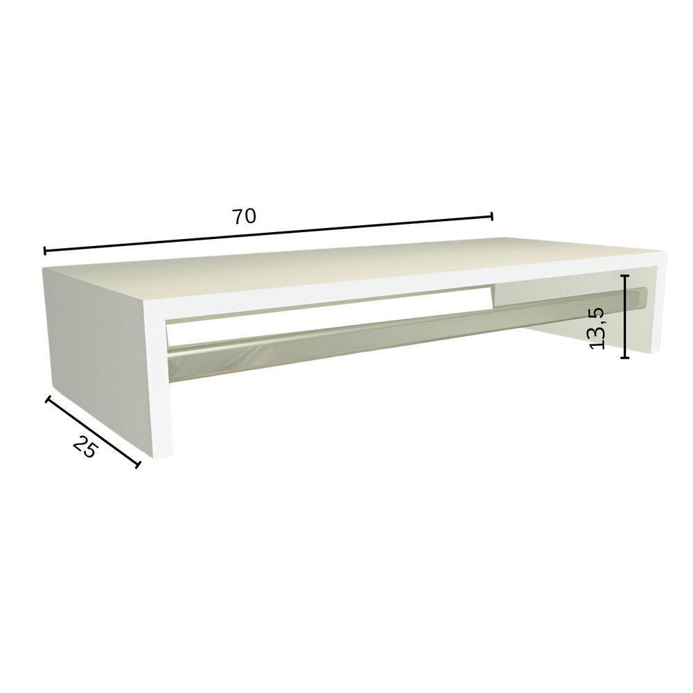 Cabideiro De Parede Suspenso 70x25x13,5 Branco - 5
