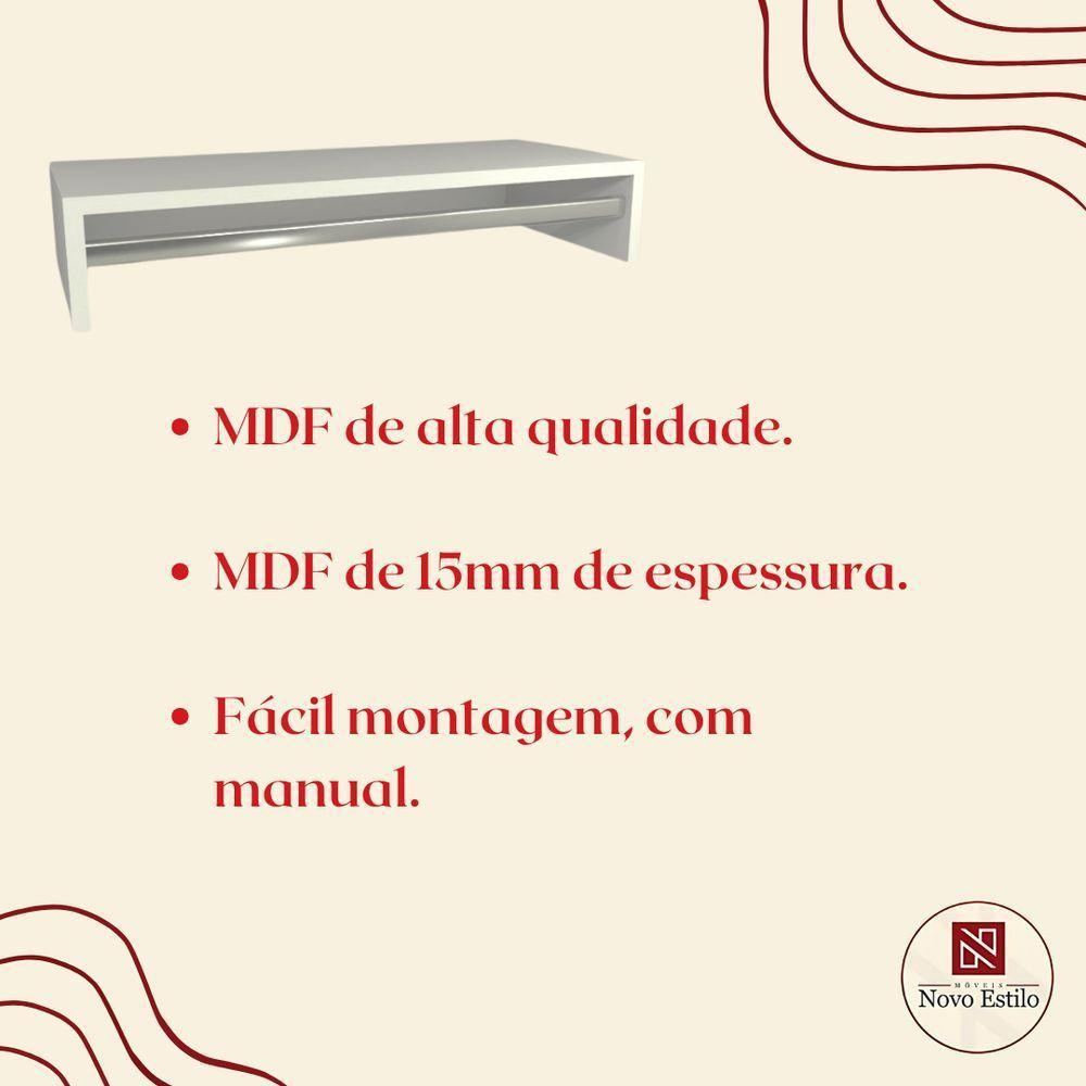 Kit 3 Cabideiro De Parede Suspenso 80x25x11,5 Branco - 5